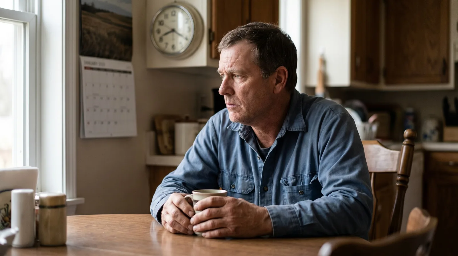 An injured North Carolina worker looking at a wall calendar and a clock, weighing how much time is left to file a workers' compensation claim